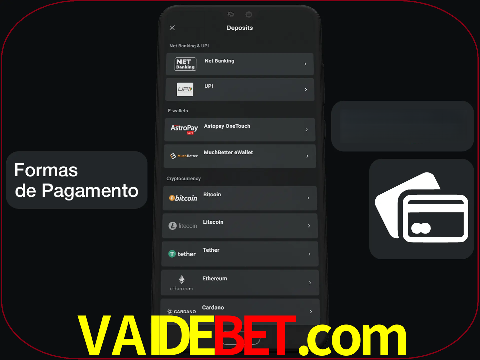 Escolha a forma de pagamento de sua preferência.