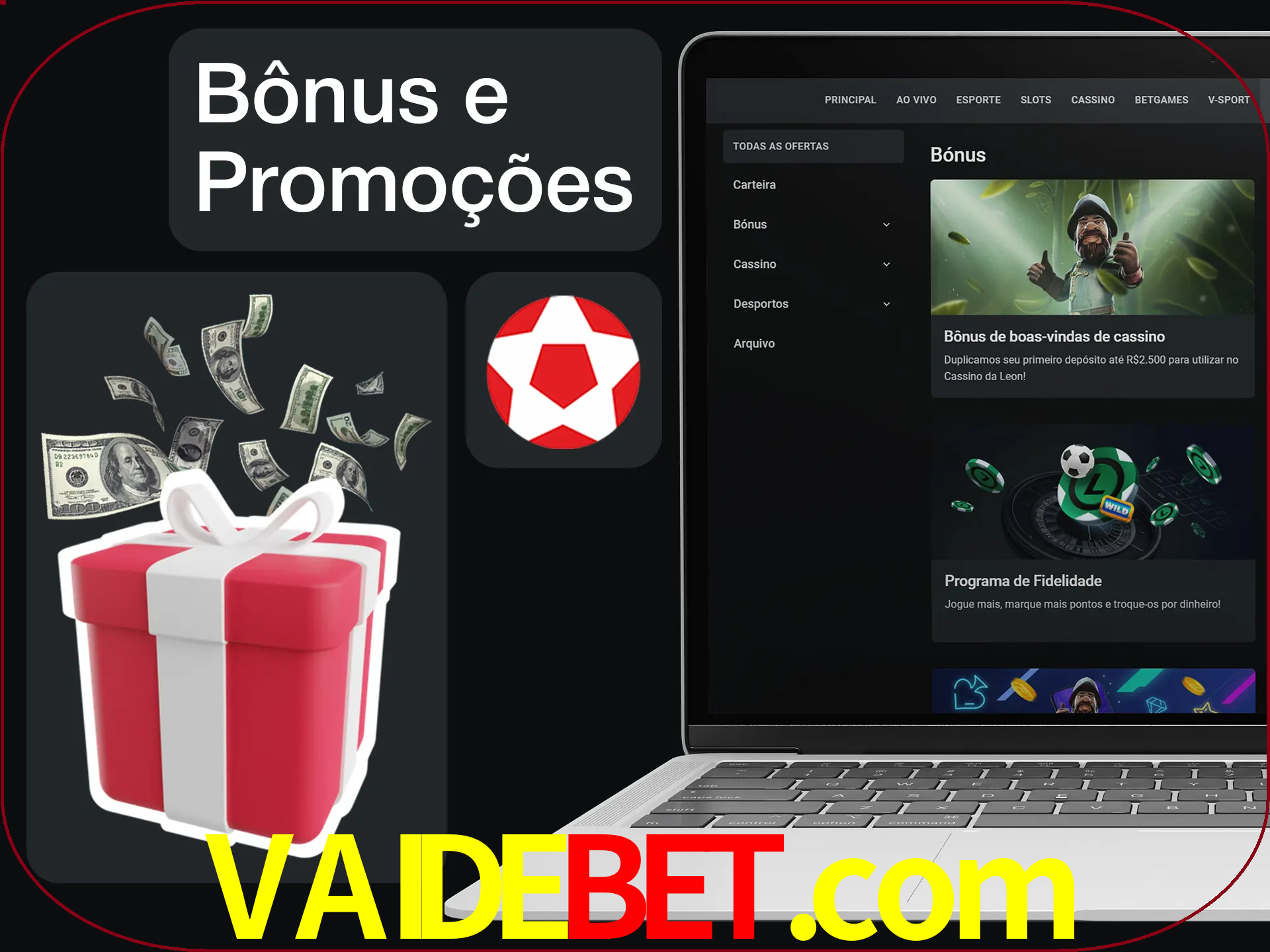 Verifique se há novos bônus e promoções.