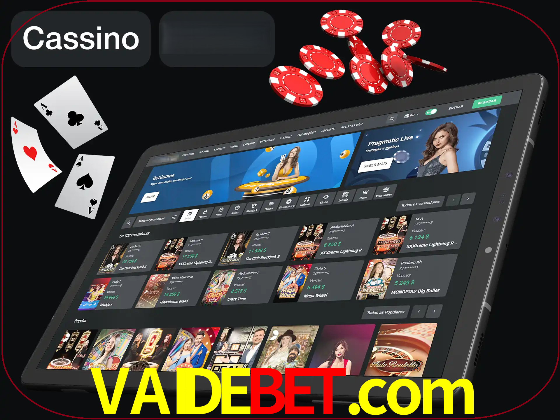 Jogue vários jogos de cassino em nosso cassino.