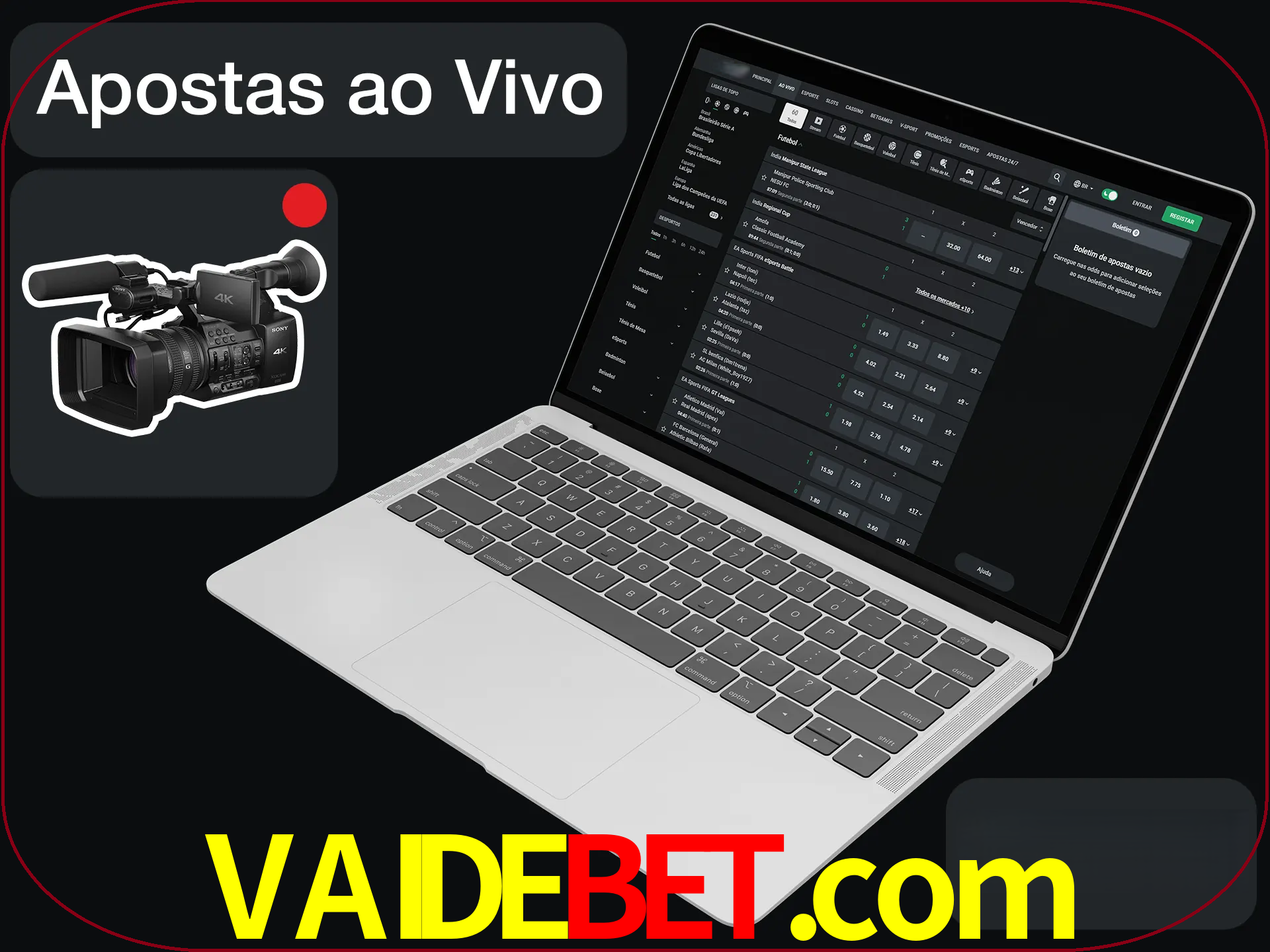 Aposte em formato ao vivo em nosso site.
